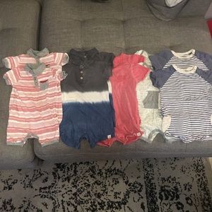 Burt's bees baby organic cotton rompers.